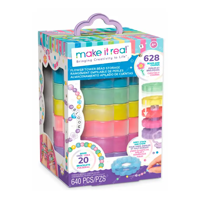 Make It Real Diy 1738 Torre Floral Para Almacenamiento De Cuentas