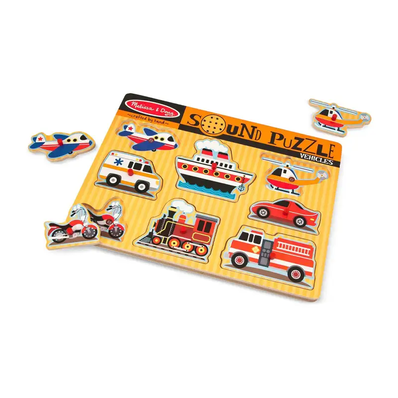 BOX B MELISSA & DOUG VEHICULE SOUND PUZZLE 8 PIECES 10725