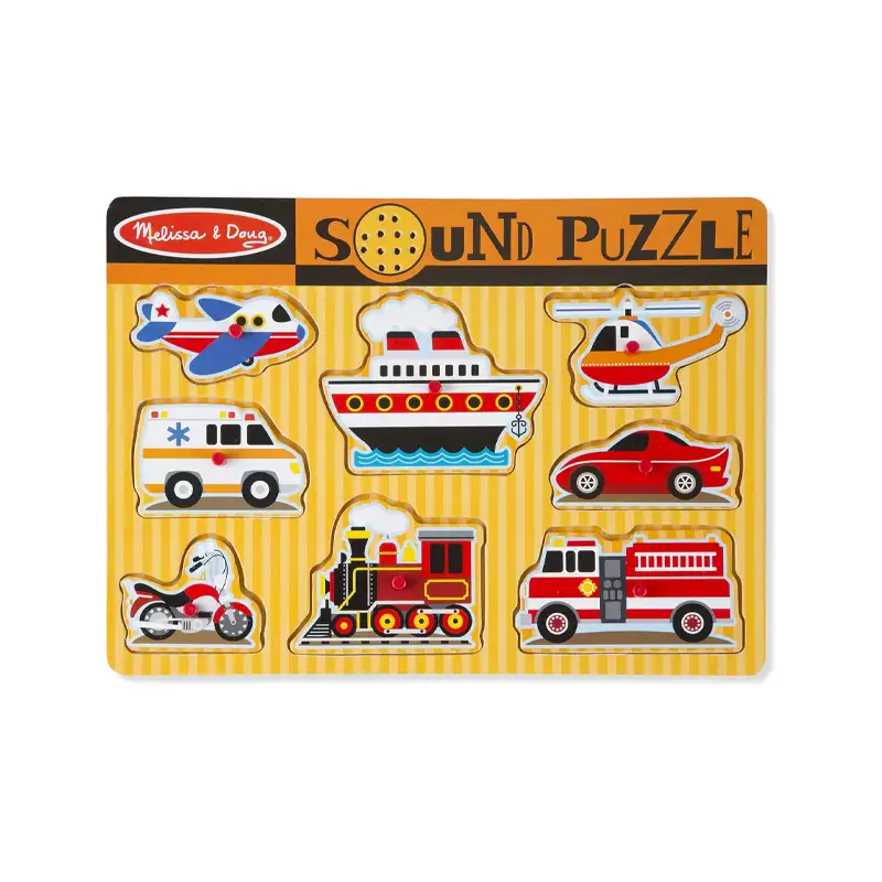BOX B MELISSA & DOUG VEHICULE SOUND PUZZLE 8 PIECES 10725