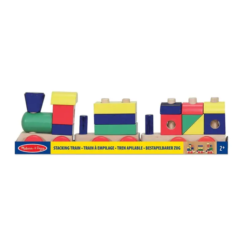 Melissa & Doug Desarrollo Psicomotriz 10572 Tren Con Formas Brillantes Y Coloridas De Madera