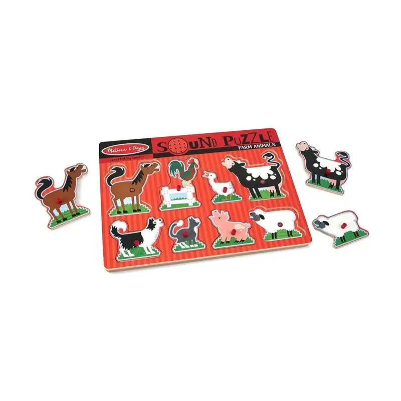 Melissa & Doug Rompecabeza 10726 Sonido De Animales De Granja  8 Piezas