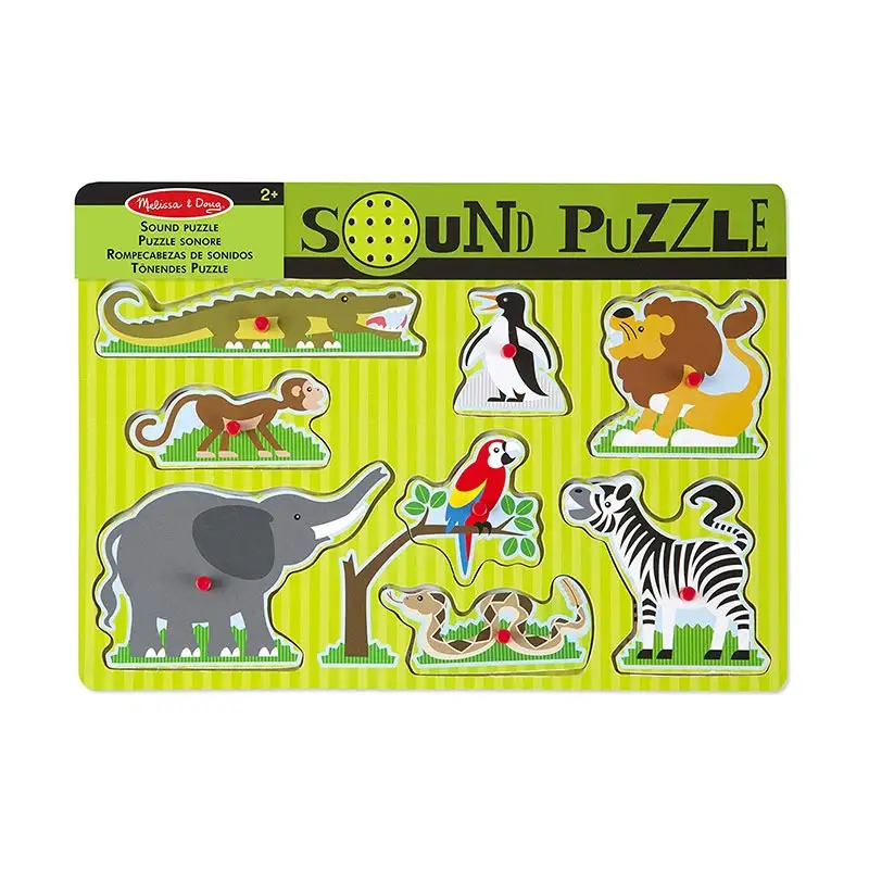 Melissa & Doug Rompecabeza 10727 Sonido De Animales De Zoologico 8 Piezas