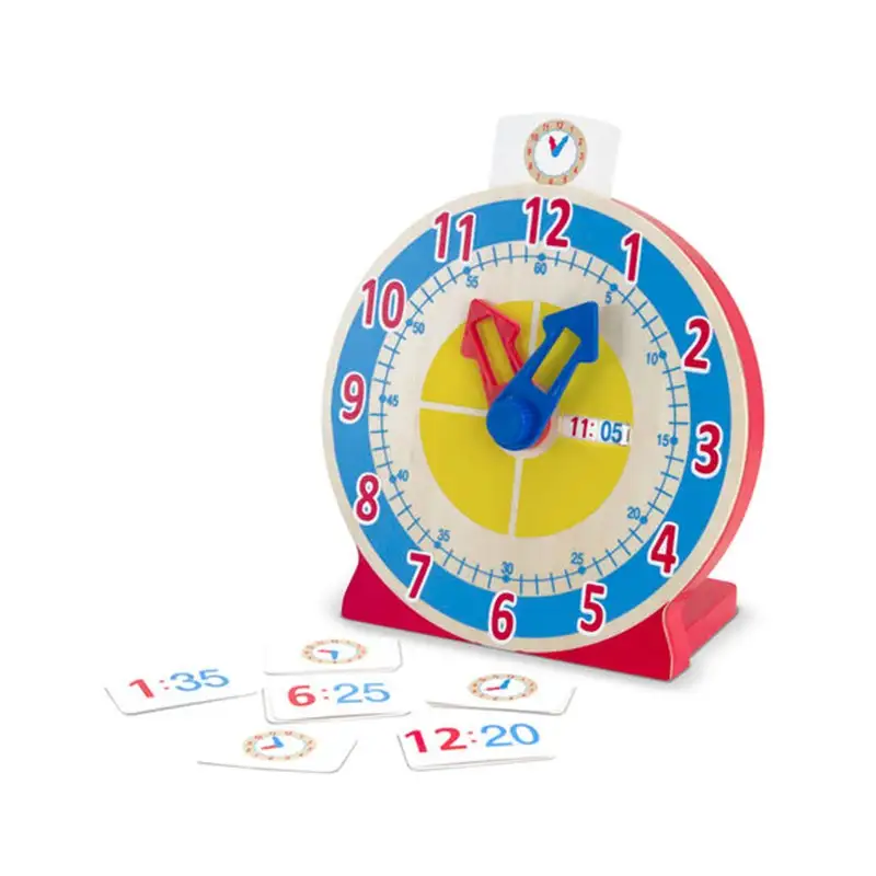 Melissa & Doug Desarrollo Psicomotriz 4284 Reloj De Madera Turn & Tell