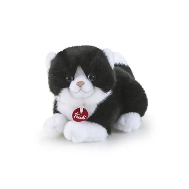 Trudi Trudino Peluche Gato Blanco Con Negro 15 Cm