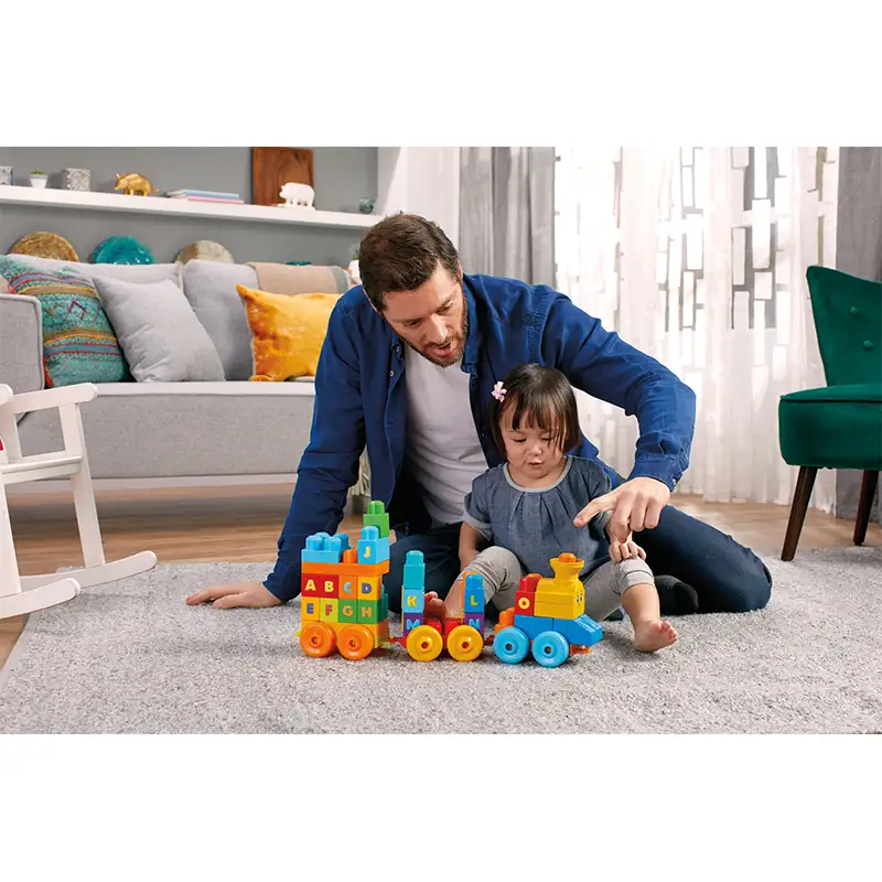 Mattel Fisher Price Fwk22 Mega Blocks Set Tren Muscial Abc