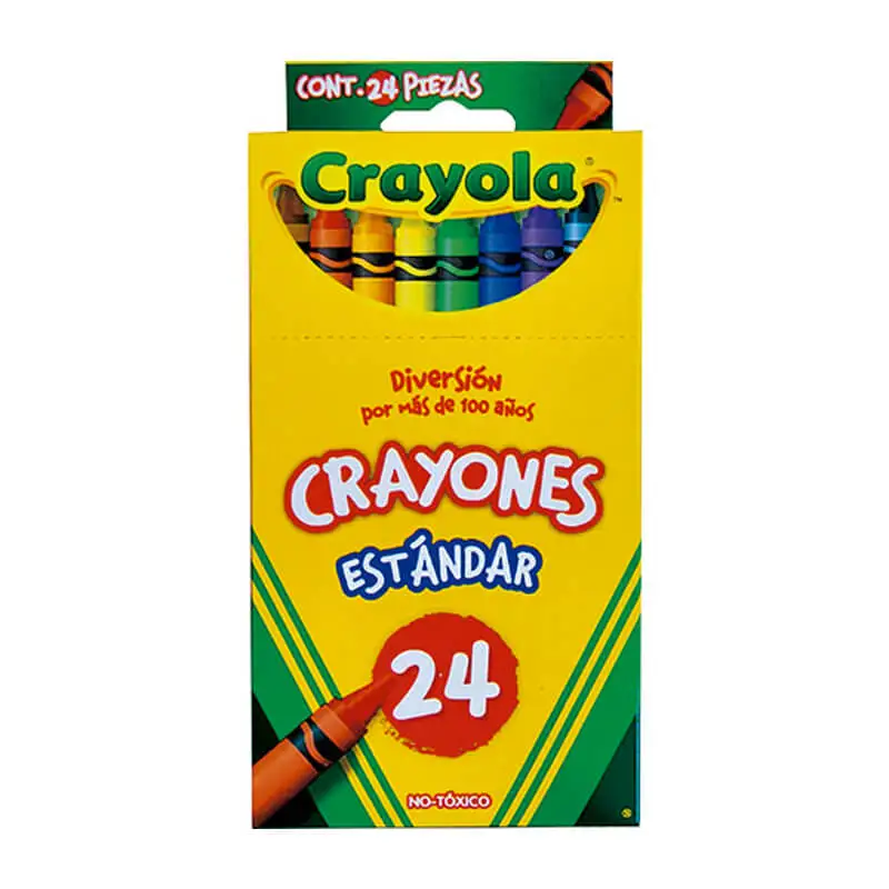 Crayola 523024 Crayones De Cera En Estuche 24 Colores Primarios