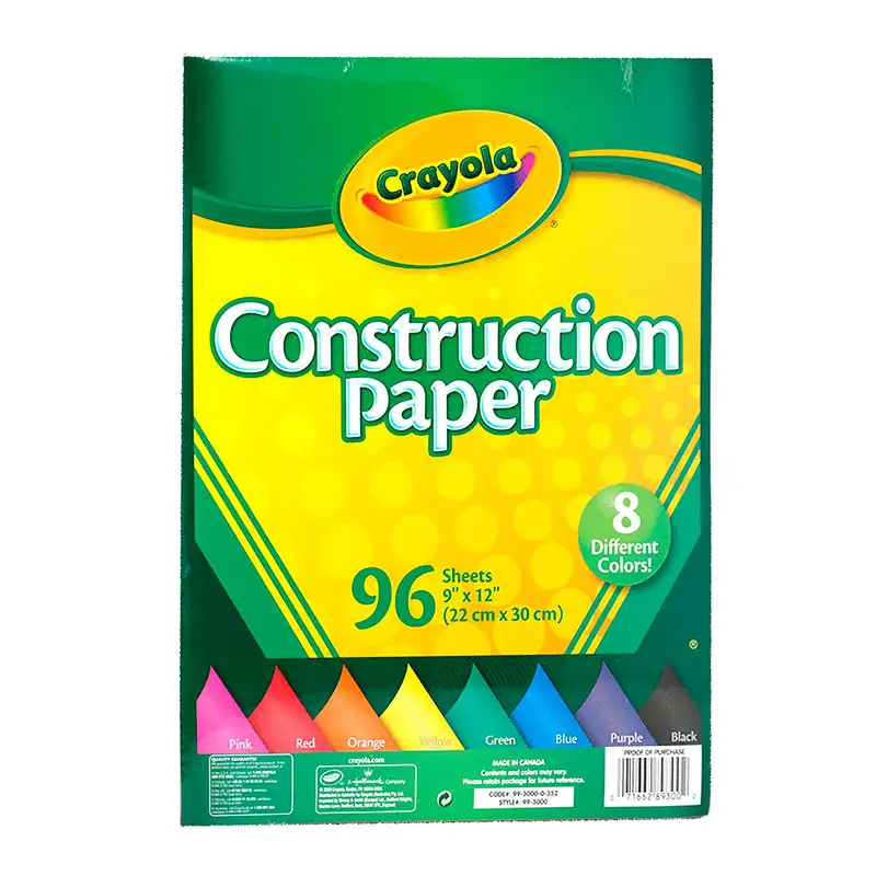 Crayola Construction Paper 993000 Block Hojas Papel Construccion 96 Unidades
