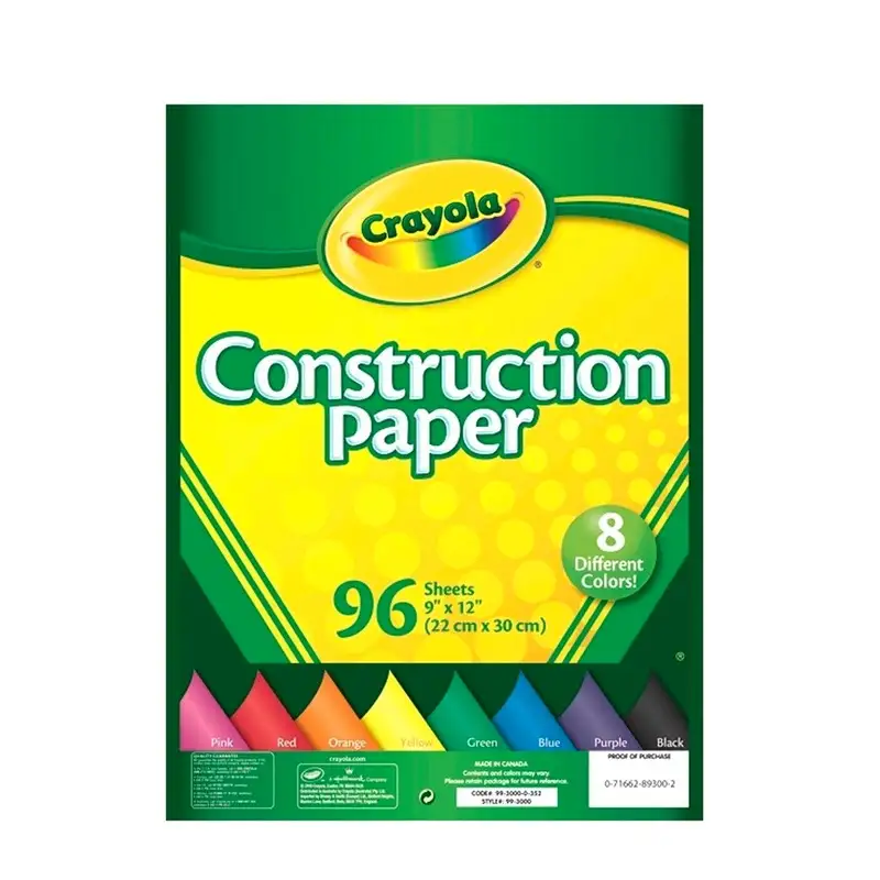 Crayola Construction Paper 993000 Block Hojas Papel Construccion 96 Unidades