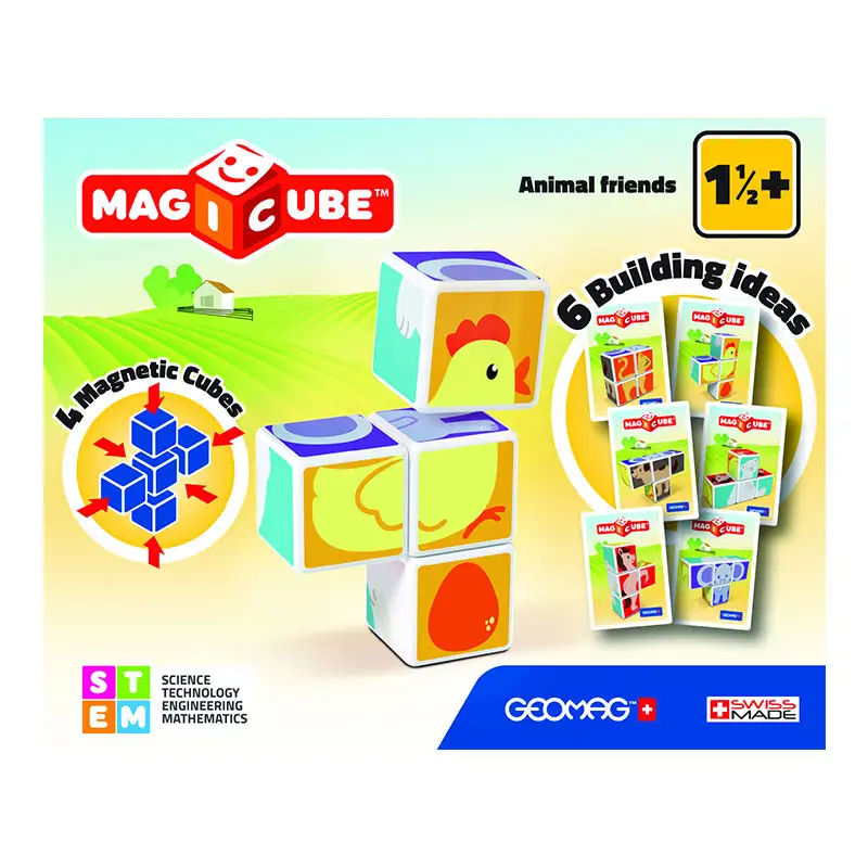Geomag Magicube #132 Cubos Magneticos Amigos Animales 7 Pcs