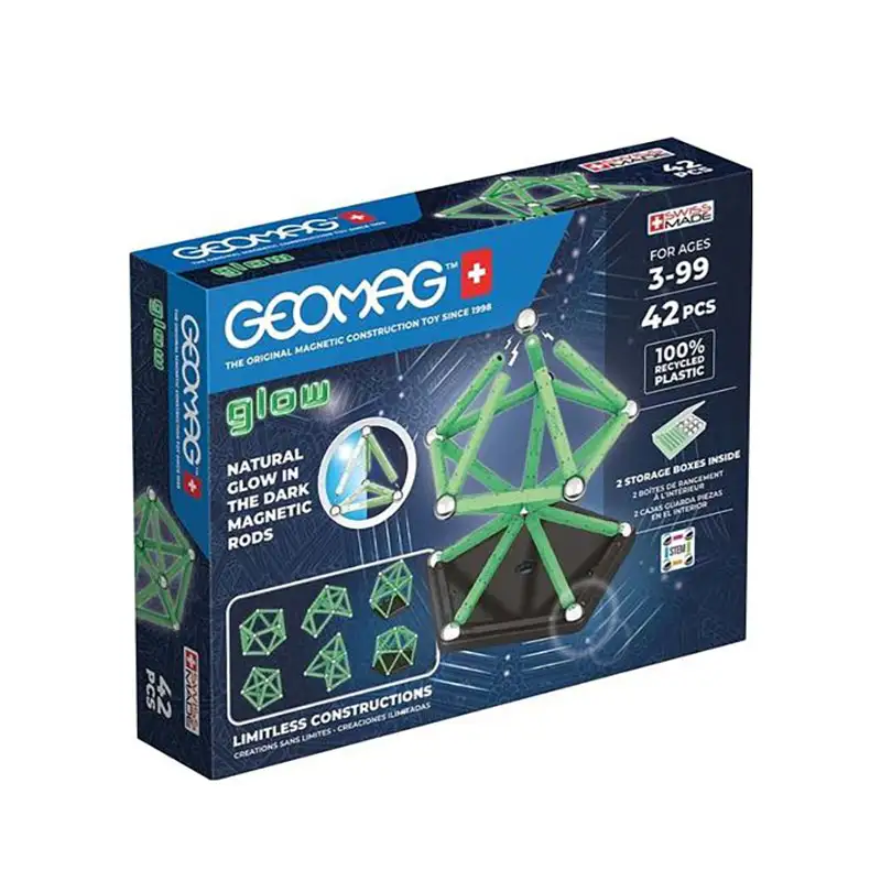 Geomag Classic #329 Set De Cubos Magneticos Glow 42 Pcs