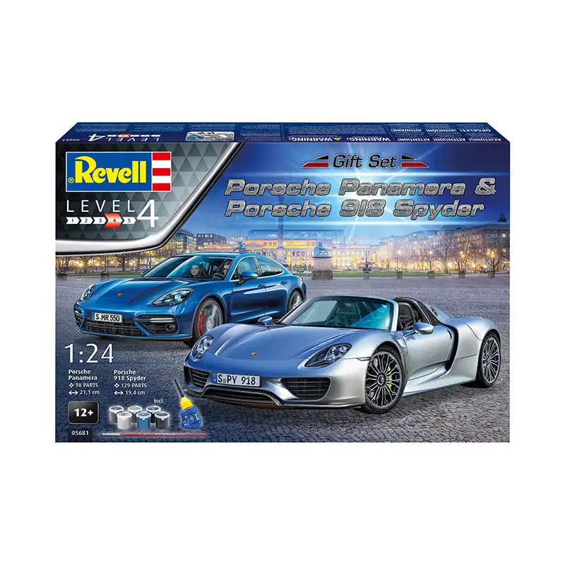 Revell Gift Set 05681 Vehiculo Porsche Panamera & Porsche 918 Spyder Escala 1/24