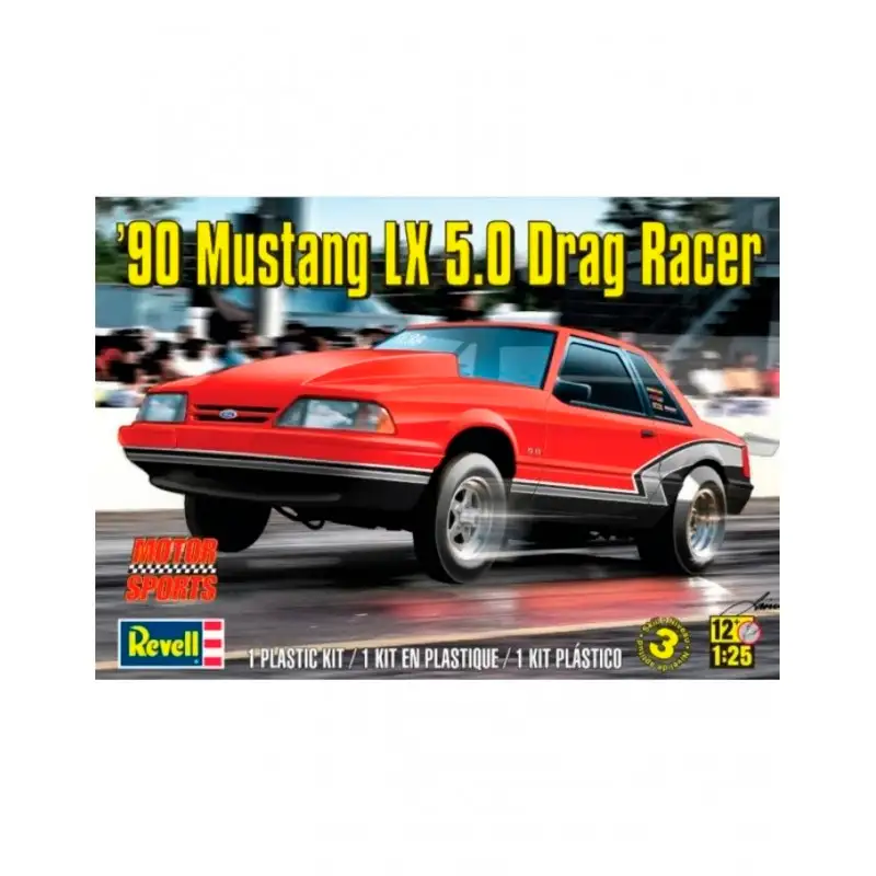 REVELLModel 14195 Vehiculo 90 Mustang LX 5.0 Drag Racer Escala 1/25