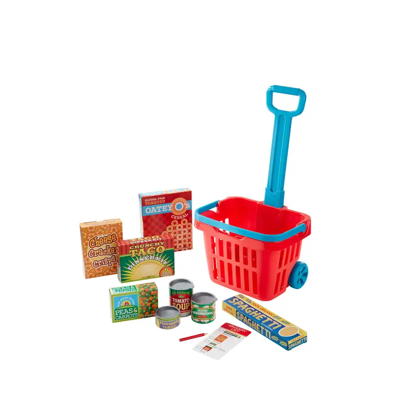 MELISSA & DOUG Pretender y Jugar 14073 Juego de Cesta de Comestibles Fill & Roll