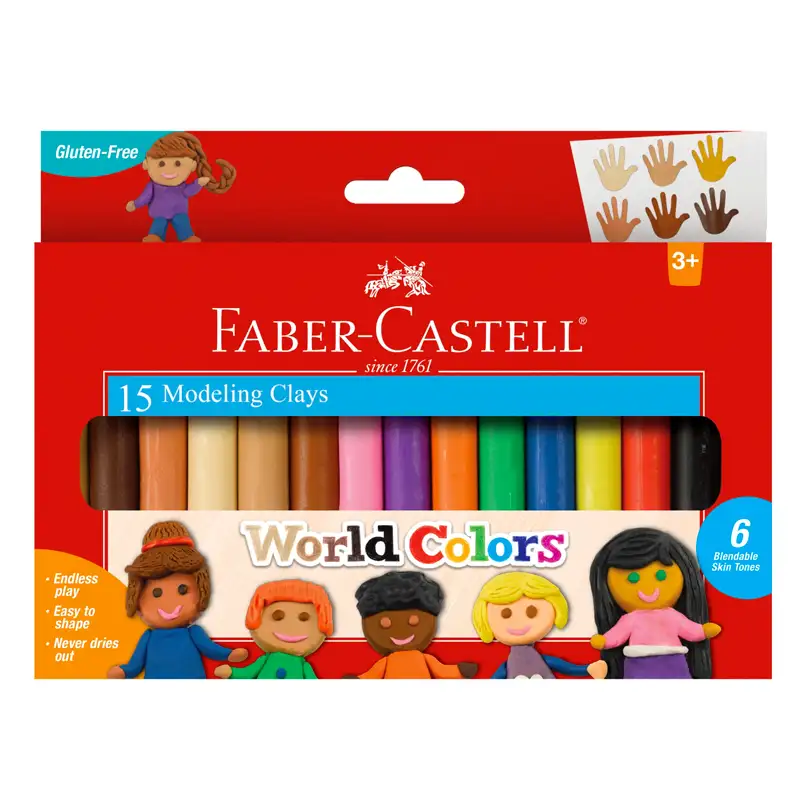 Faber Castell World Colors 14353 Paquete De 15 Barras De Plasticina