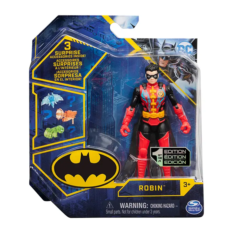 "Boing Toys Dc Comics 6055946 Figura De 4"""" Con 3 Accesorios Robin"""