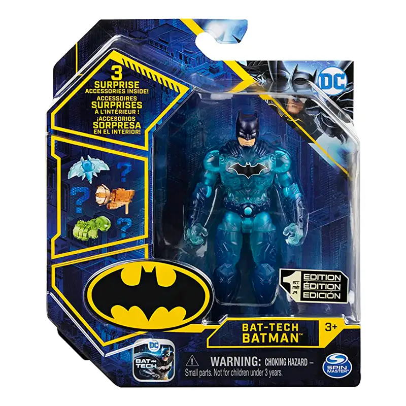"Boing Toys Dc Comics 6055946 Figura De 4"""" Con 3 Accesorios Btama Bat-Tech Blue"""