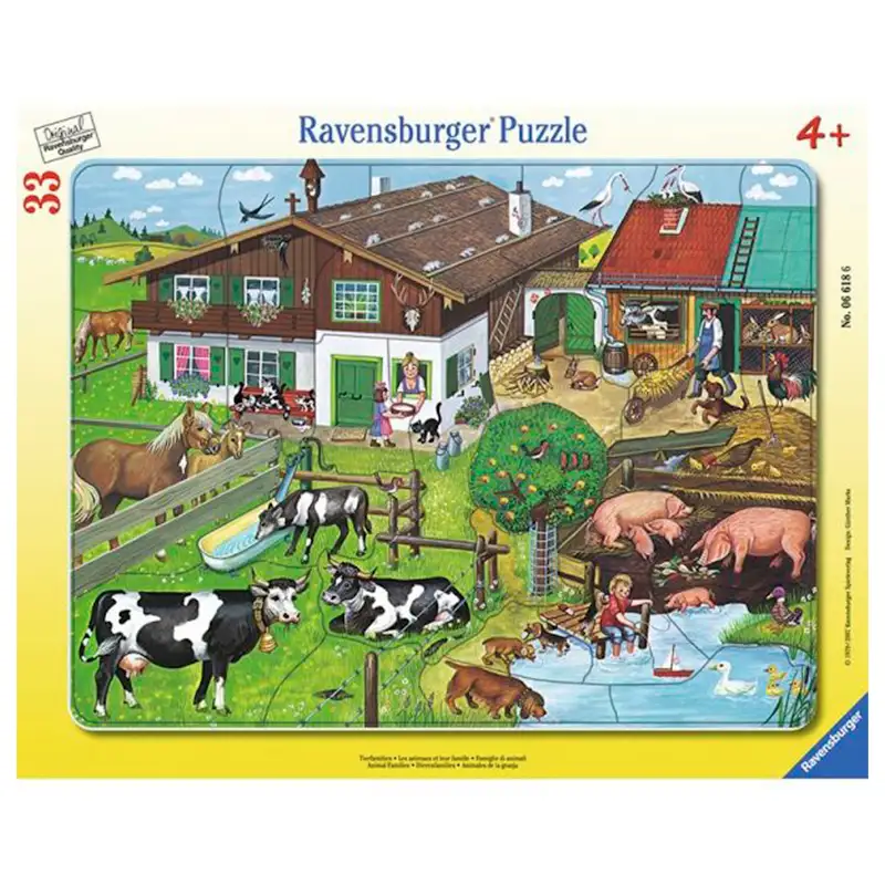 Ravensburger Rompecabezas Para Niños 6618 6 Familia De Animales 33 Piezas