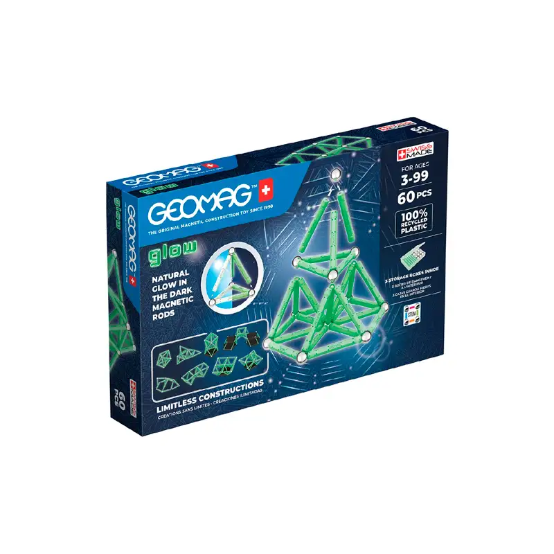 Geomag 338 Barras  Reciclables Luminosas  60 Pcs