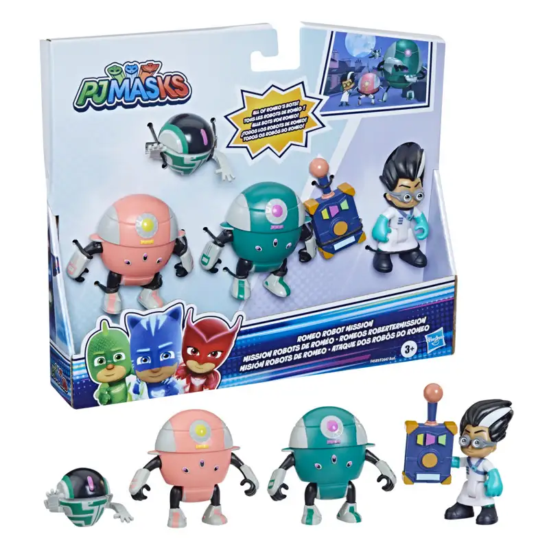 HASBRO Pj Mask F20885L02 Contra Villano 4 Pack Mision robots de Romeo (Asst 3/3)