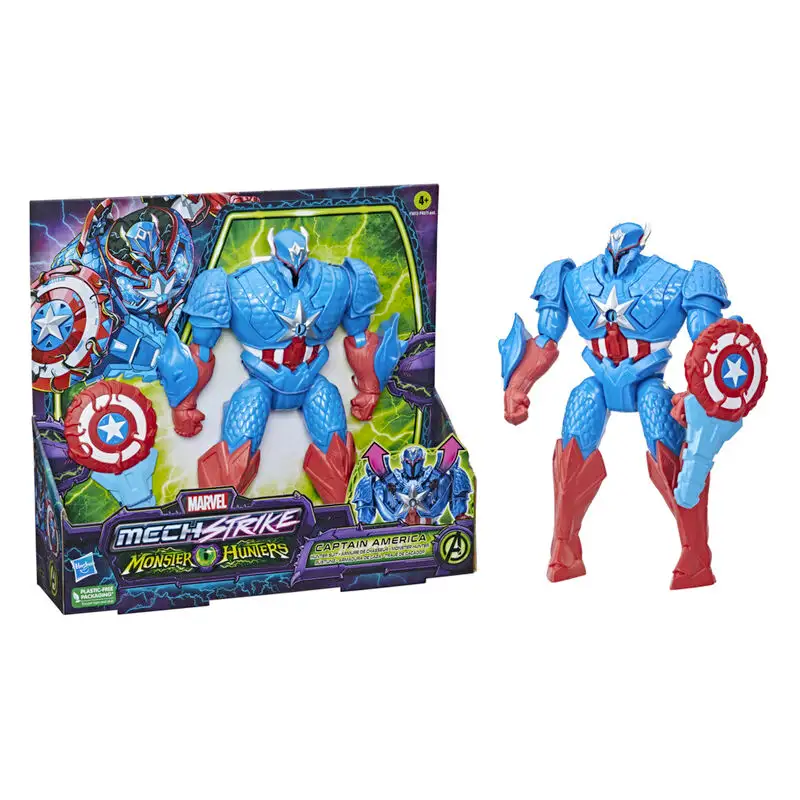 HASBRO Marvel Avengers F43755L00 Mech Strike Monster Hunters Deluxe Capitan America (Asst 1/2)