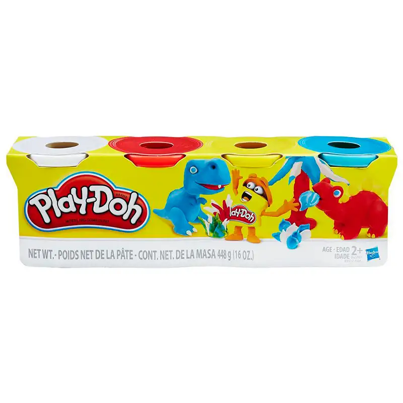 HASBRO B5517AS20 Play-Doh Classic Color Primarios + Blanco(Asst 1/2)