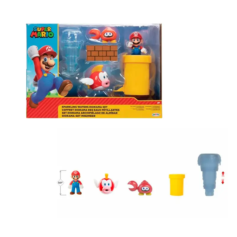 Jakks Pacific Nintendo 413654 Super Mario Set Diorama Aguas Brillantes