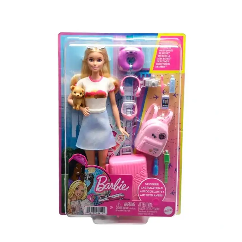 Mattel Barbie Hjy18 Set De Viaje Para Muñecas Y Accesorios Con Cachorro