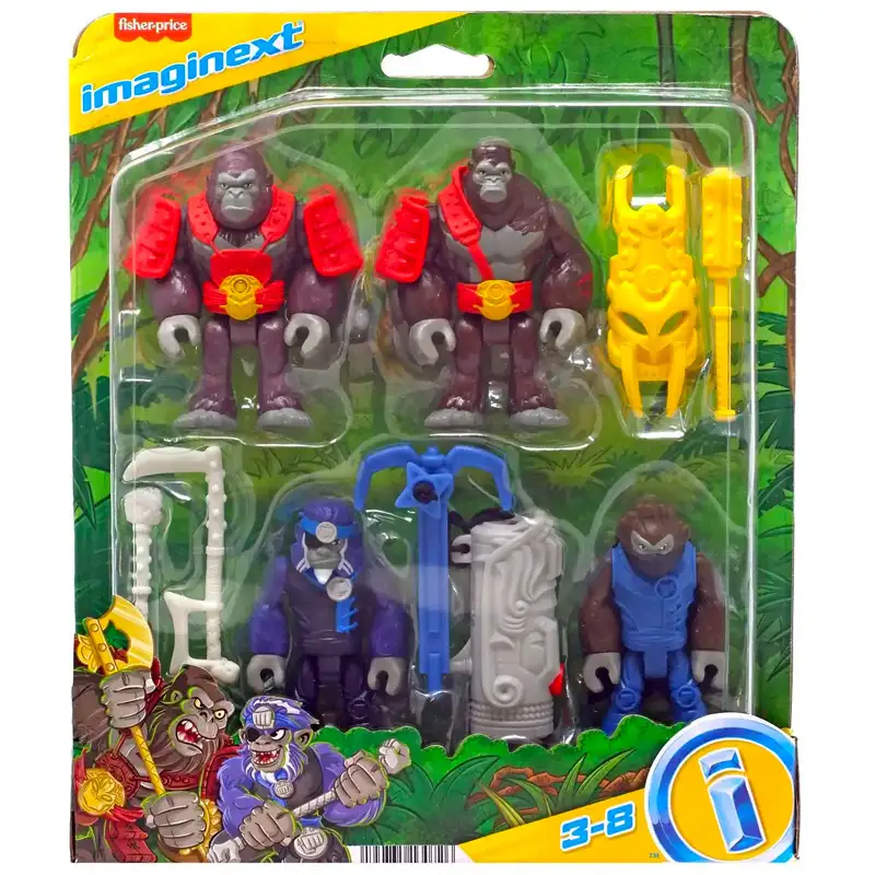 Mattel Imaginext Hml57 Figuras Gorilas Y Monos, Mundo Aventura
