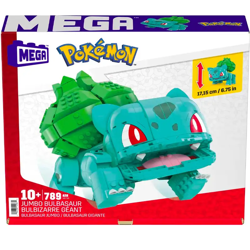 Mattel Mega Construx Hnt96 Pokémon Juguete De Construcción Bulbasaur Jumbo