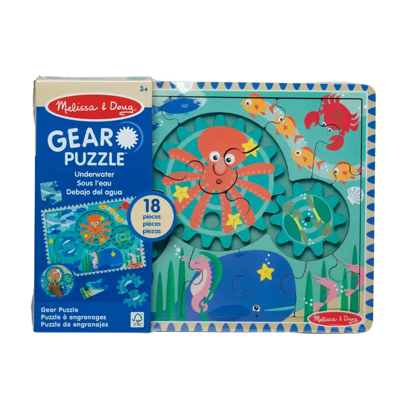 Melissa & Doug 31003 Rompecabezas De Engranajes De Madera Submarino 18 Piezas
