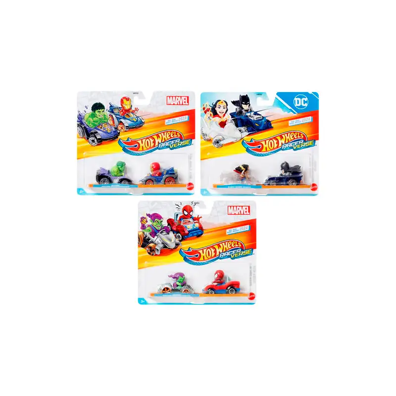 Mattel Hot Wheels Hrt55-0 Paquete De Vehiculos De Carrera De Spider-Man