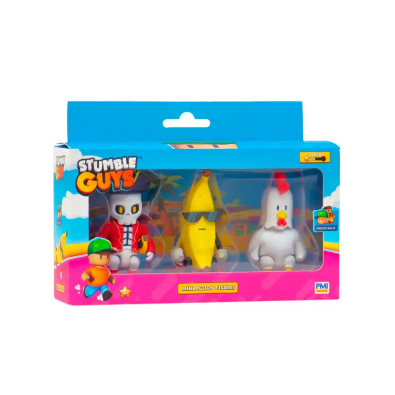 Pmi Kind Word Stumble Guys Sg3003 Mini Action Figures 3 Pack Window Box Surtido
