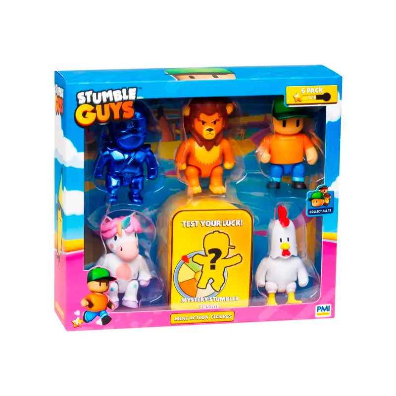 Pmi Kind Word Stumble Guys Sg3006 Mini Action Figures 6 Pack Deluxe Box Surtido