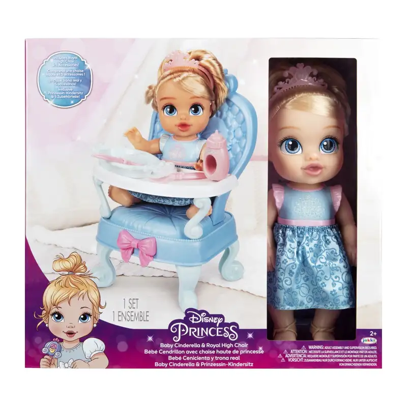 Jakks Pacific Disney Princesas 212384 Muñeca Bebé Surtida Con Accesorios Y Silla