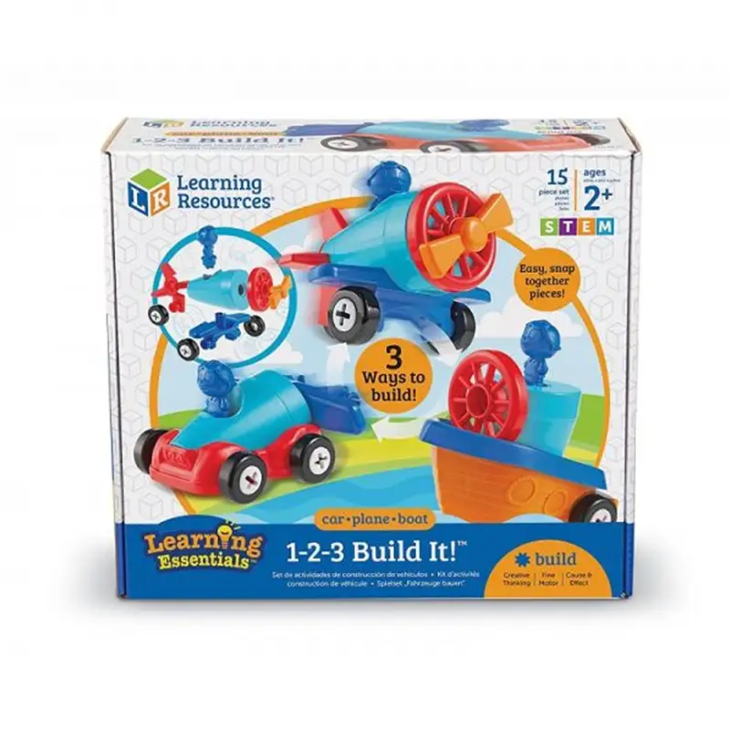 Learning Resources Ler2840 1-2-3 ¡Construyelo! Coche, Barco, Avión
