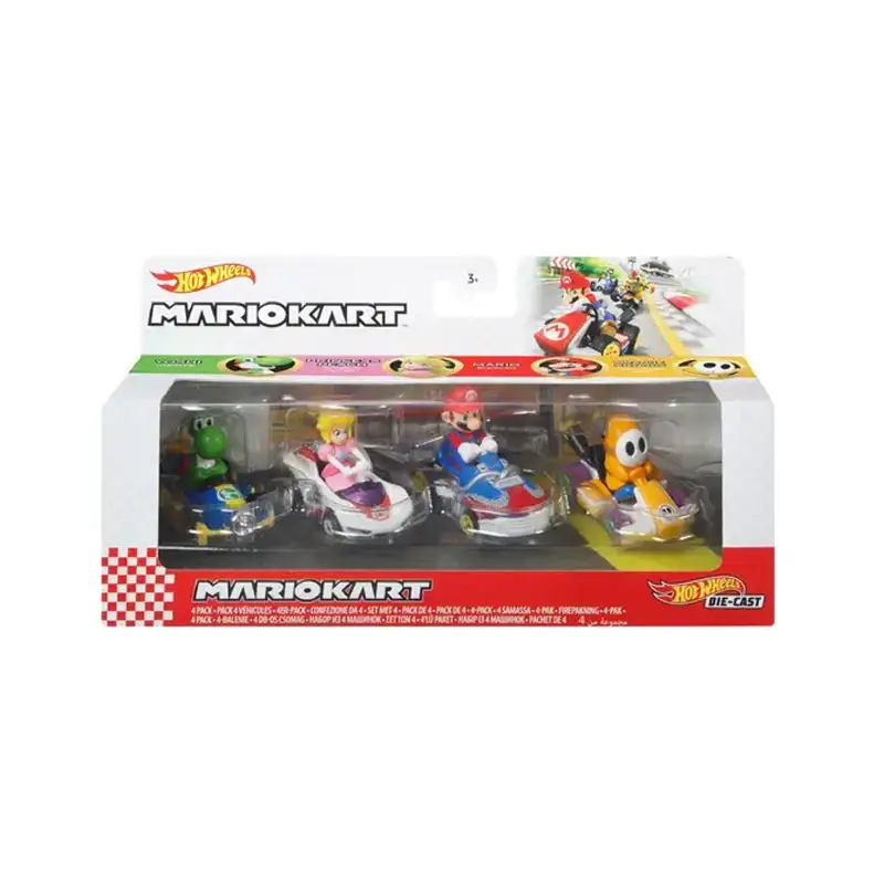 Mattel Hot Wheels Gwb36 Vehiculo De Colección Mario Kart Pack 4 Surtido
