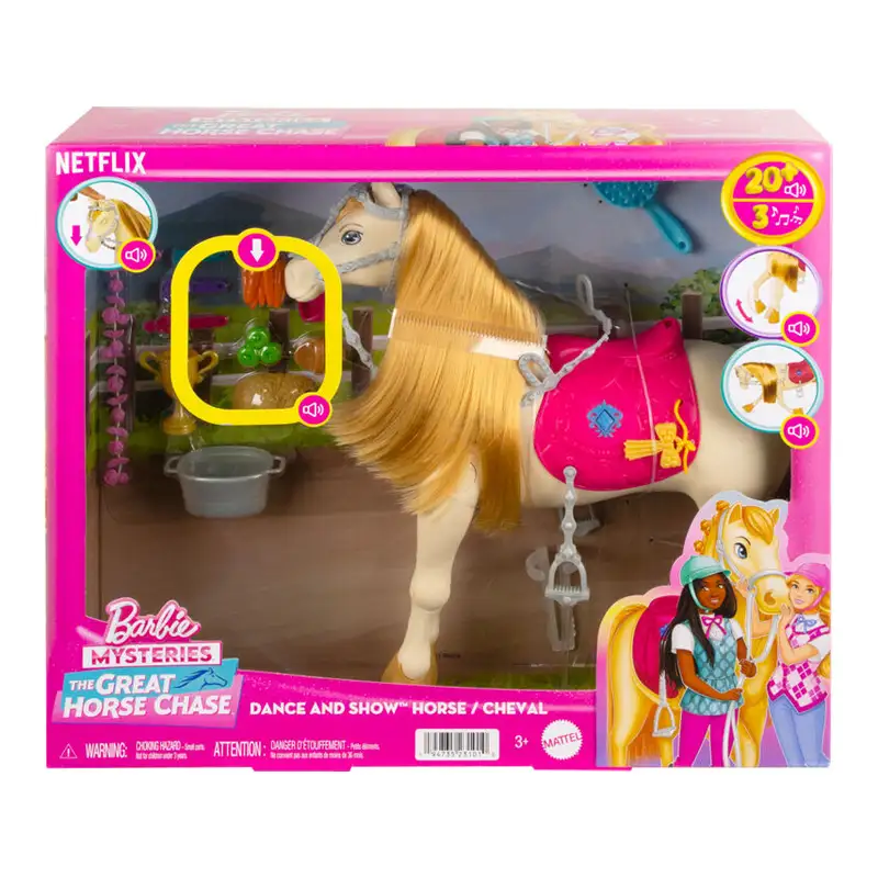 Mattel Barbie Hxj42 Caballo De Juguete Interactivo Con Sonidos, Musica Y Accesorios