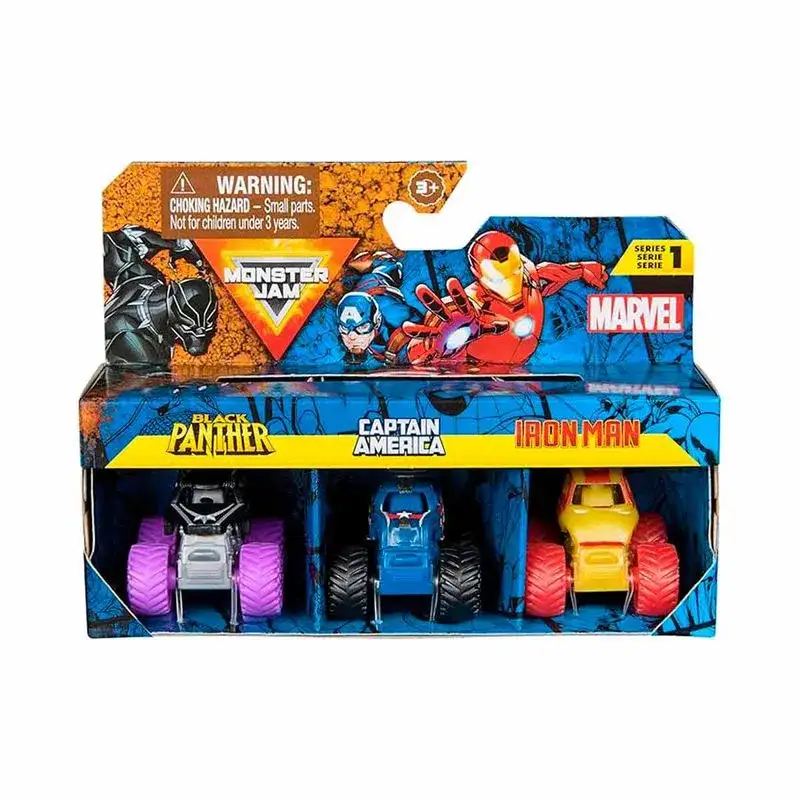 Spin Master Monster Jam 6070229 Set De Vehiculos Minis Marvel X3