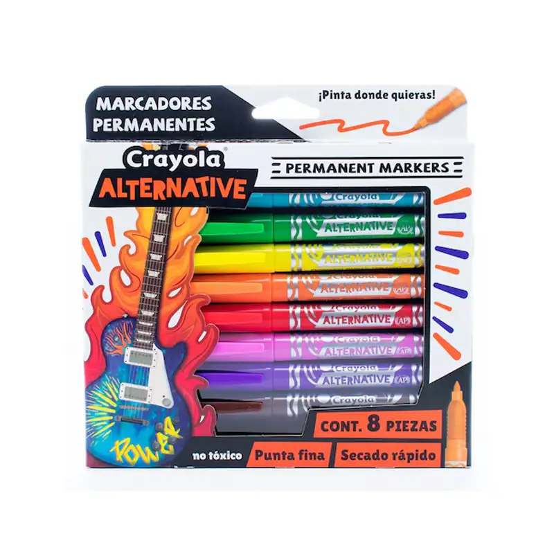Crayola Cm586508 Marcador Alternative Permanente Pto Fino 8 Cols