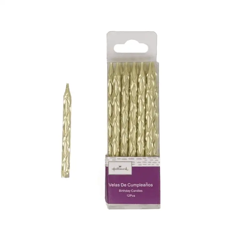 Hallmark  Hm-Vlg-Vlg12 Velas Para Cumpleaños Gold 12Pza