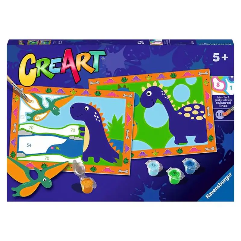 Ravensburger Creart 23554 Juego De Pintura Tierra De Los Dinosaurios