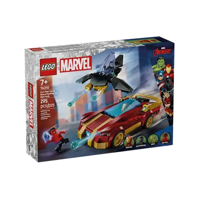 Lego Marvel 76310 El Auto De Iron Man Y Black Panther Contra Red Hulk
