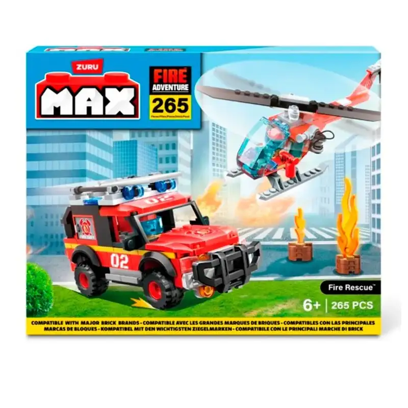 Zuru Max 83166 Set De Blocks Juego De Bomberos De La Ciudad 265 Pcs