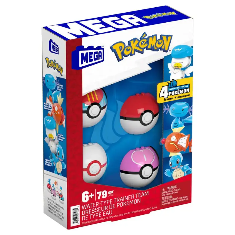 Mattel Mega Jct42 Pokémon Equipo Entrenador De Tipo Agua