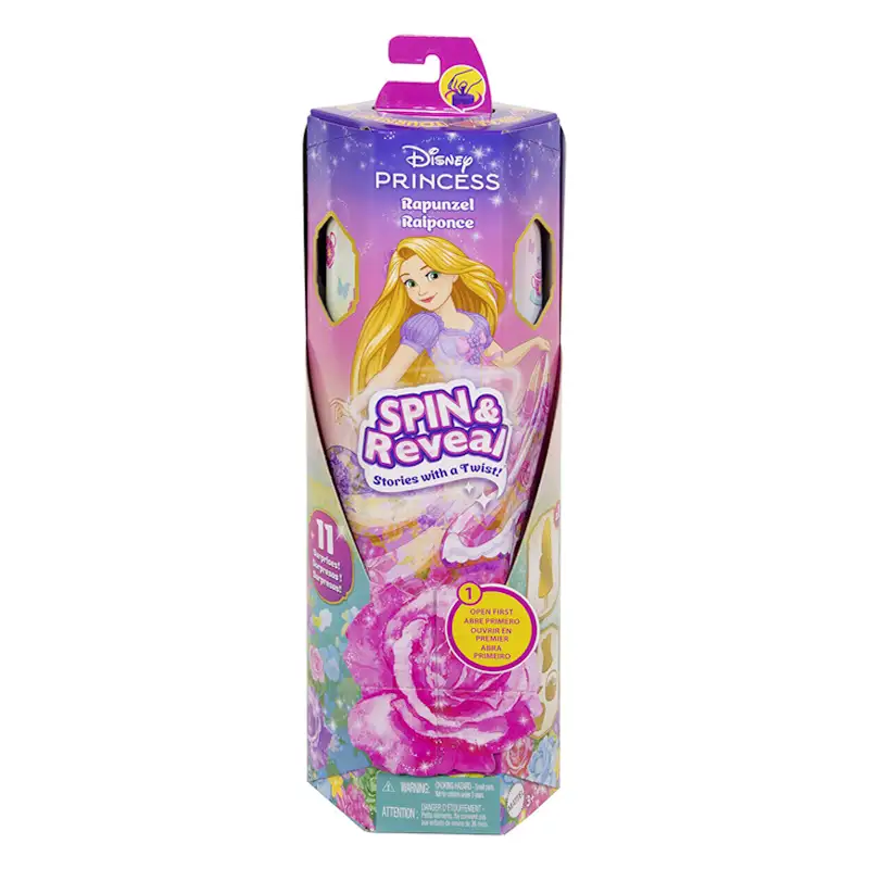 Mattel Disney Princesas Htv86 Muñeca Rapunzel Con Accesorios Gira Y Revela