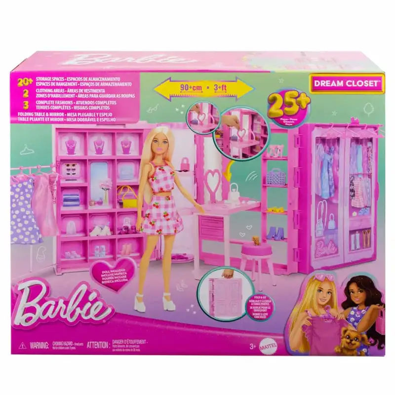 Mattel Barbie Hxd58 Set De Armario De Ensueño Para Muñeca