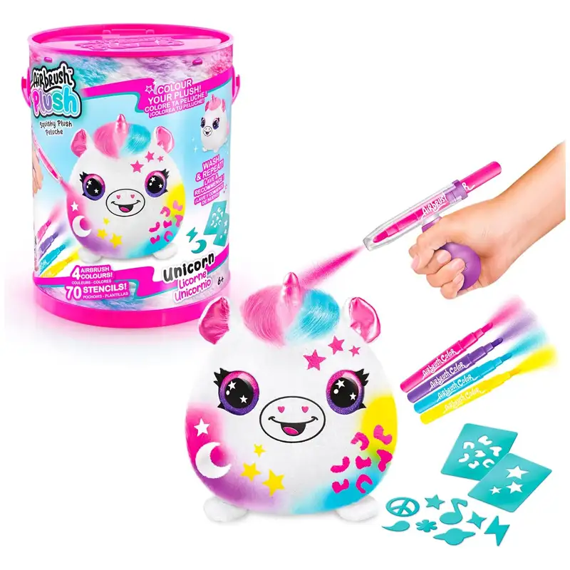 Canal Toys Airbrush Plush Ofg 266 Lata De Pintura Con Squish Pals Surtido