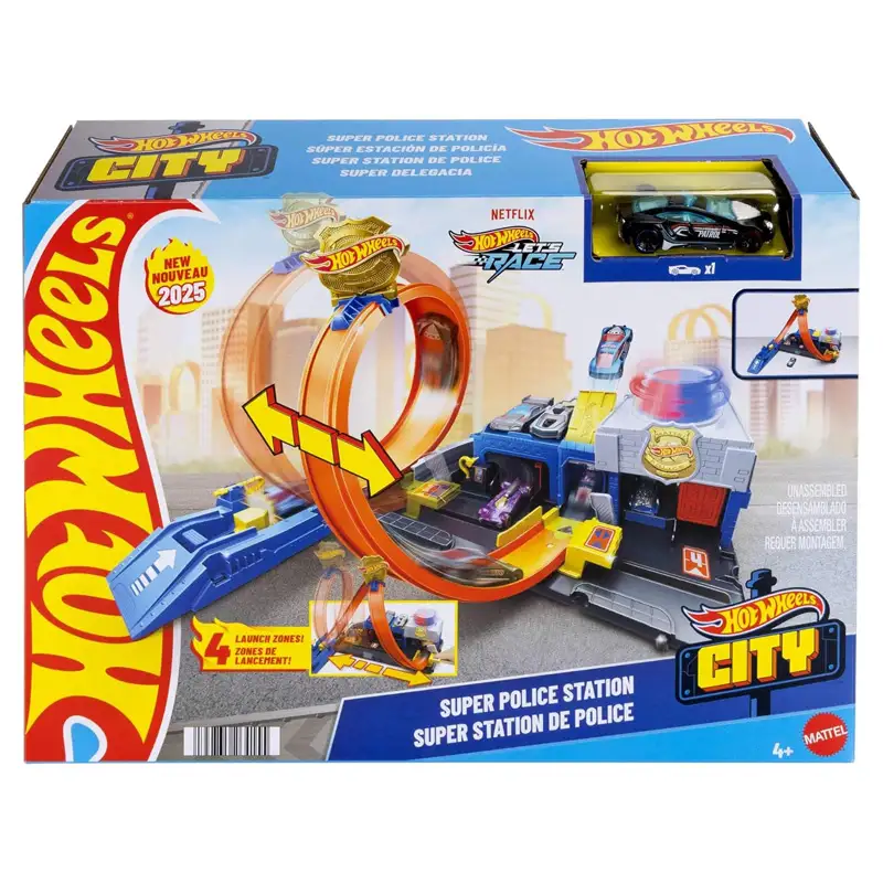 Mattel Hot Wheels Jbm71 Pista Super Estacion De Policia City