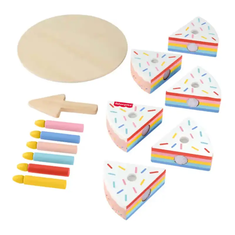 Mattel Fisher Price Jgr82 Pastel De Cumpleanos De Madera Para Juego De Rol