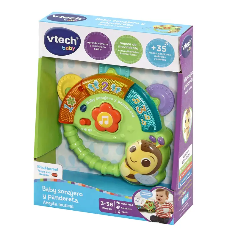 Vtech Baby 80-558622 Sonajero Y Pandereta Abejita Musical Para Bebe